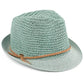 C.C Paper Straw Fedora Hat With Natural Straw Band 95% Paper Straw 5% Polyester