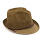 C.C Paper Straw Fedora Hat With Natural Straw Band 95% Paper Straw 5% Polyester