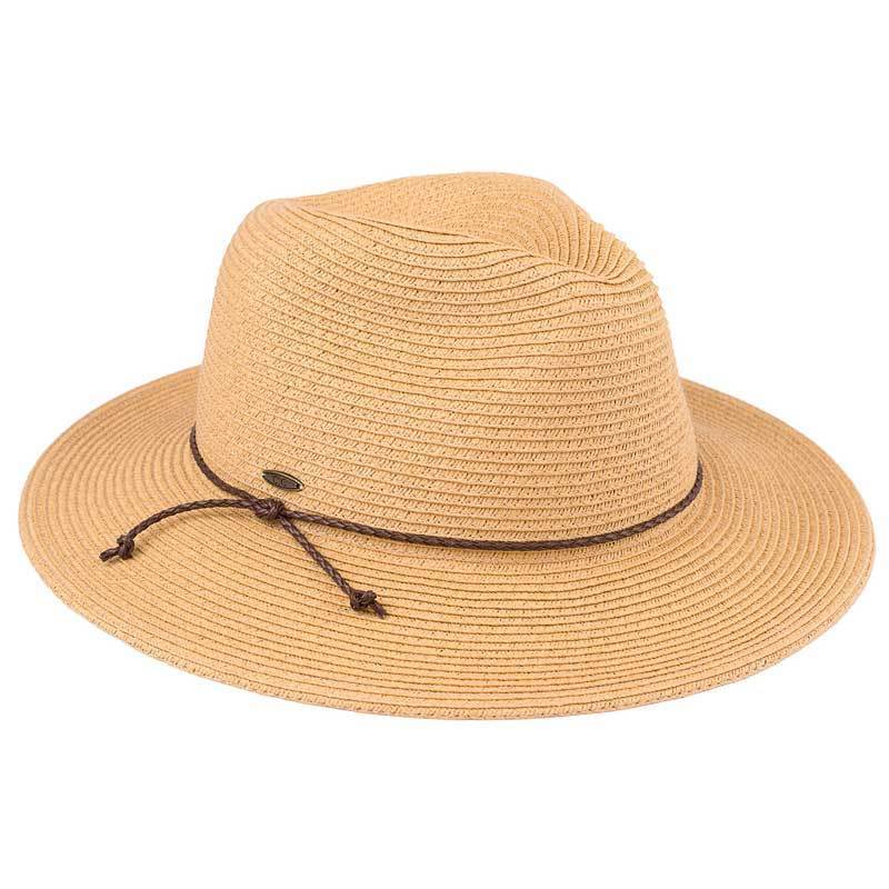 C.C Paper Straw Panama Hat With Faux Leather String 80% Paper 20% Polyester