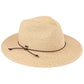 C.C Paper Straw Panama Hat With Faux Leather String 80% Paper 20% Polyester