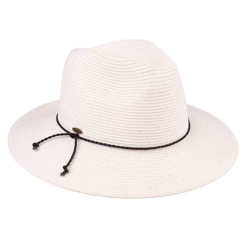 C.C Paper Straw Panama Hat With Faux Leather String 80% Paper 20% Polyester