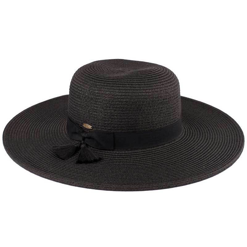 C.C Brim Hat With Tassel Band 88% Paper Straw 12% Polyester