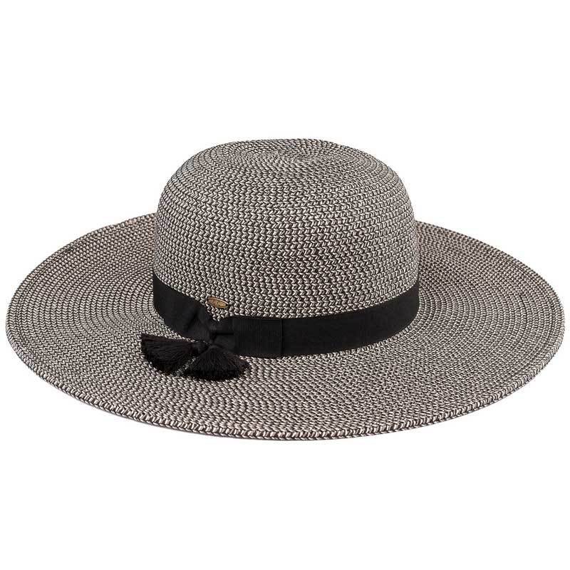 C.C Brim Hat With Tassel Band 88% Paper Straw 12% Polyester