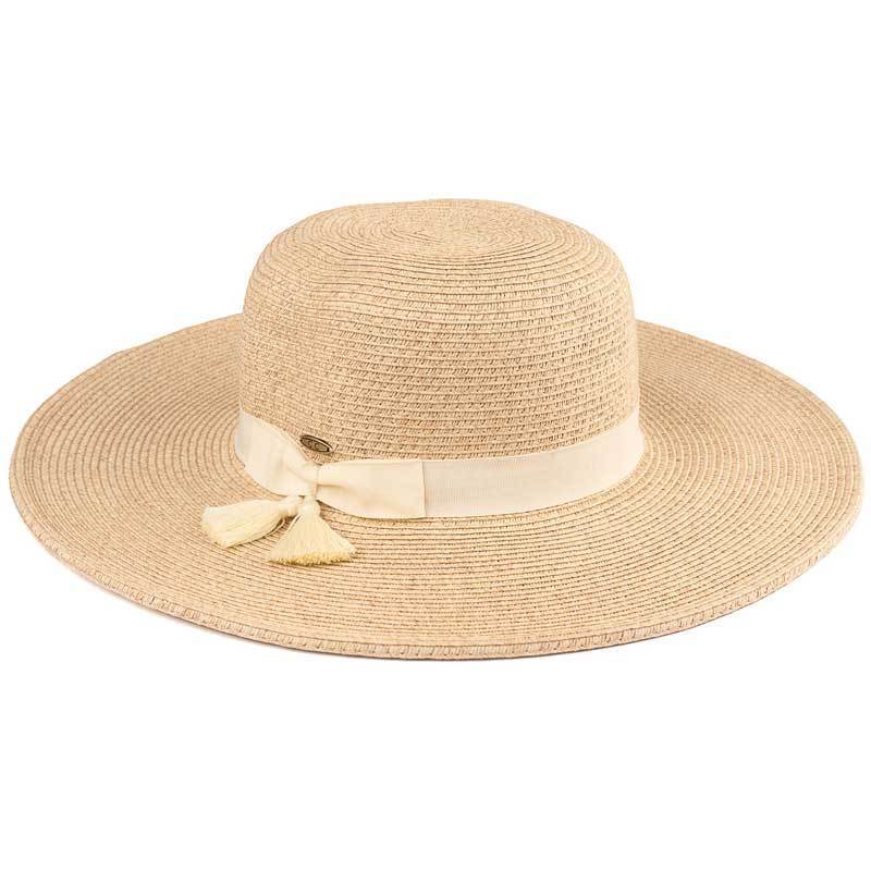 C.C Brim Hat With Tassel Band 88% Paper Straw 12% Polyester