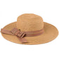 C.C Paper Straw Brim Hat With Ribbon Band 88% Paper Straw 12% Polyester