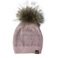 C.C Wool Knitted Beanie With Rhinestones And Real Racoon Fur Pom