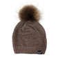 C.C Wool Knitted Beanie With Rhinestones And Real Racoon Fur Pom