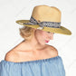C.C Straw Panama Hat With Aztec Band 80% Paper Straw 20% Polyester
