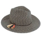 C.C Straw Panama Hat With Multi Color Tassel Band 80% Paper Straw 20% Polyester