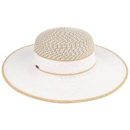 C.C Two Tone Brim Hat 80% Paper Straw 20% Polyester