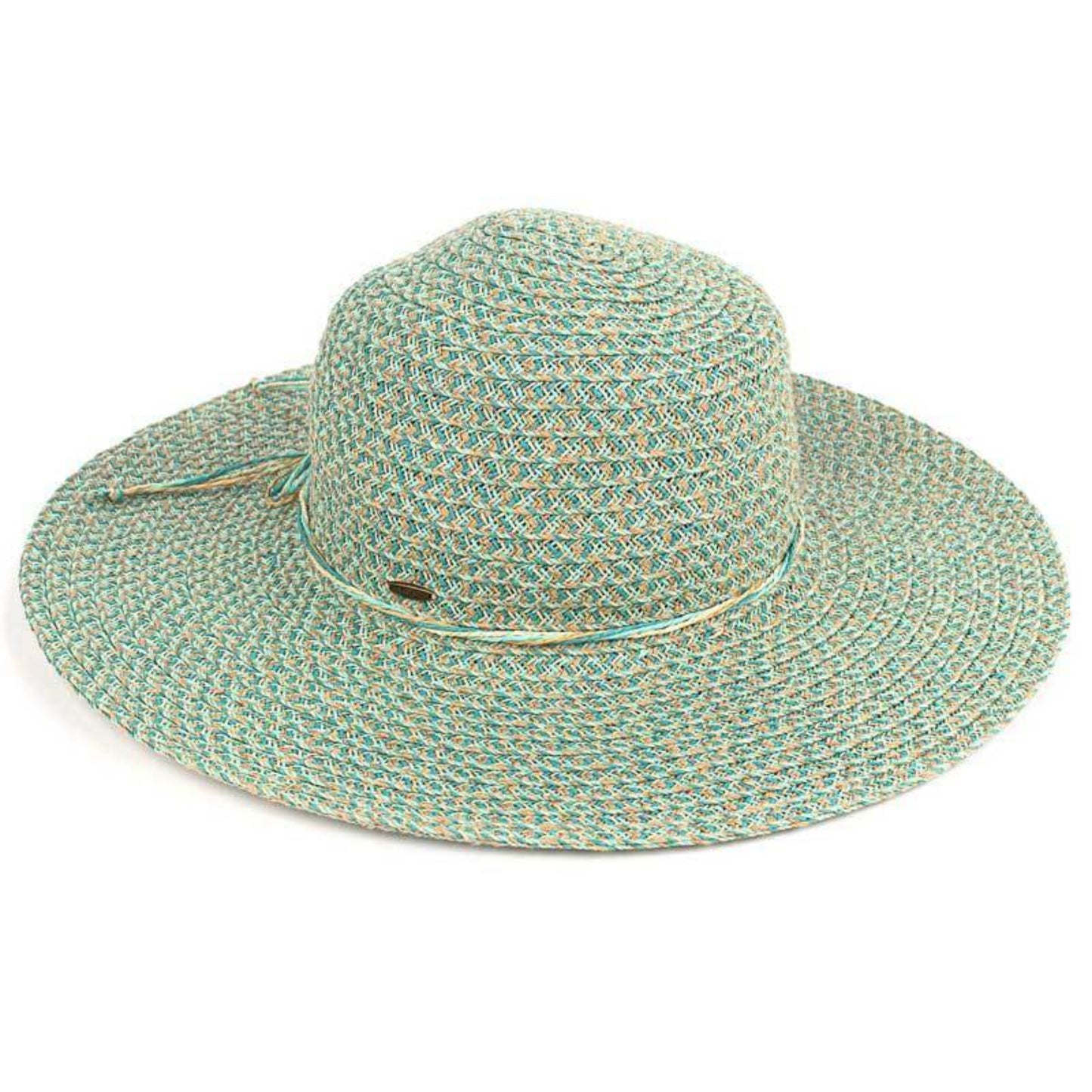 C.C Multi Color Straw Brim Hat 80% Paper Straw 20% Polyester