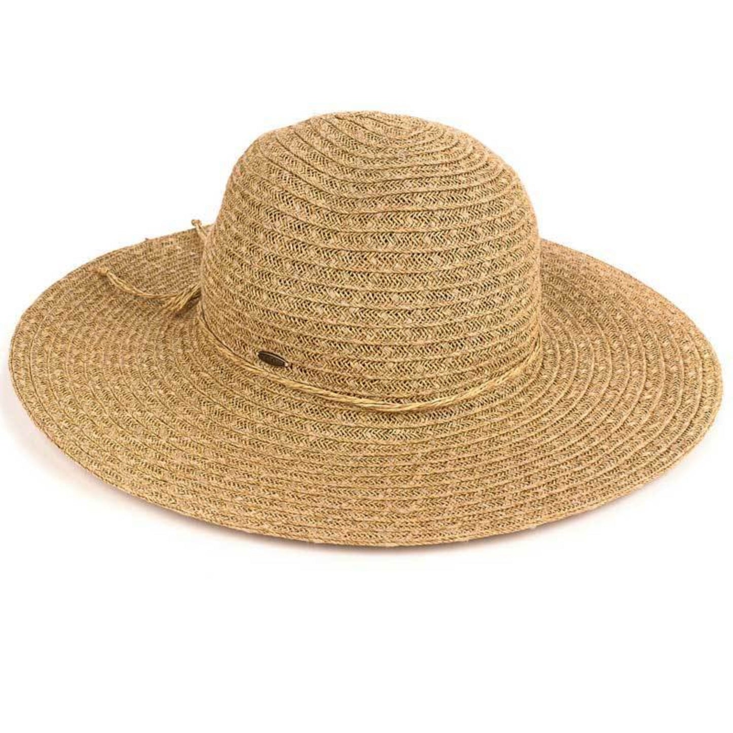 C.C Multi Color Straw Brim Hat 80% Paper Straw 20% Polyester