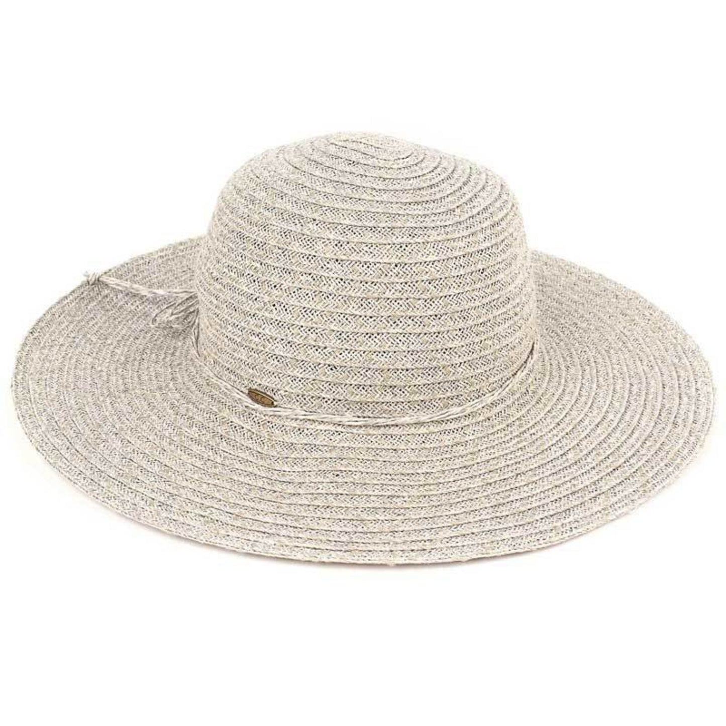 C.C Multi Color Straw Brim Hat 80% Paper Straw 20% Polyester