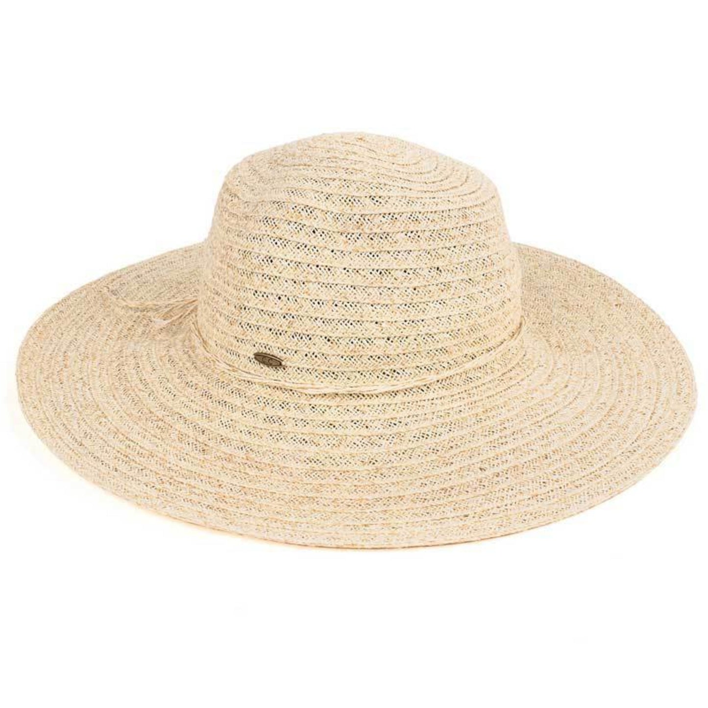 C.C Multi Color Straw Brim Hat 80% Paper Straw 20% Polyester