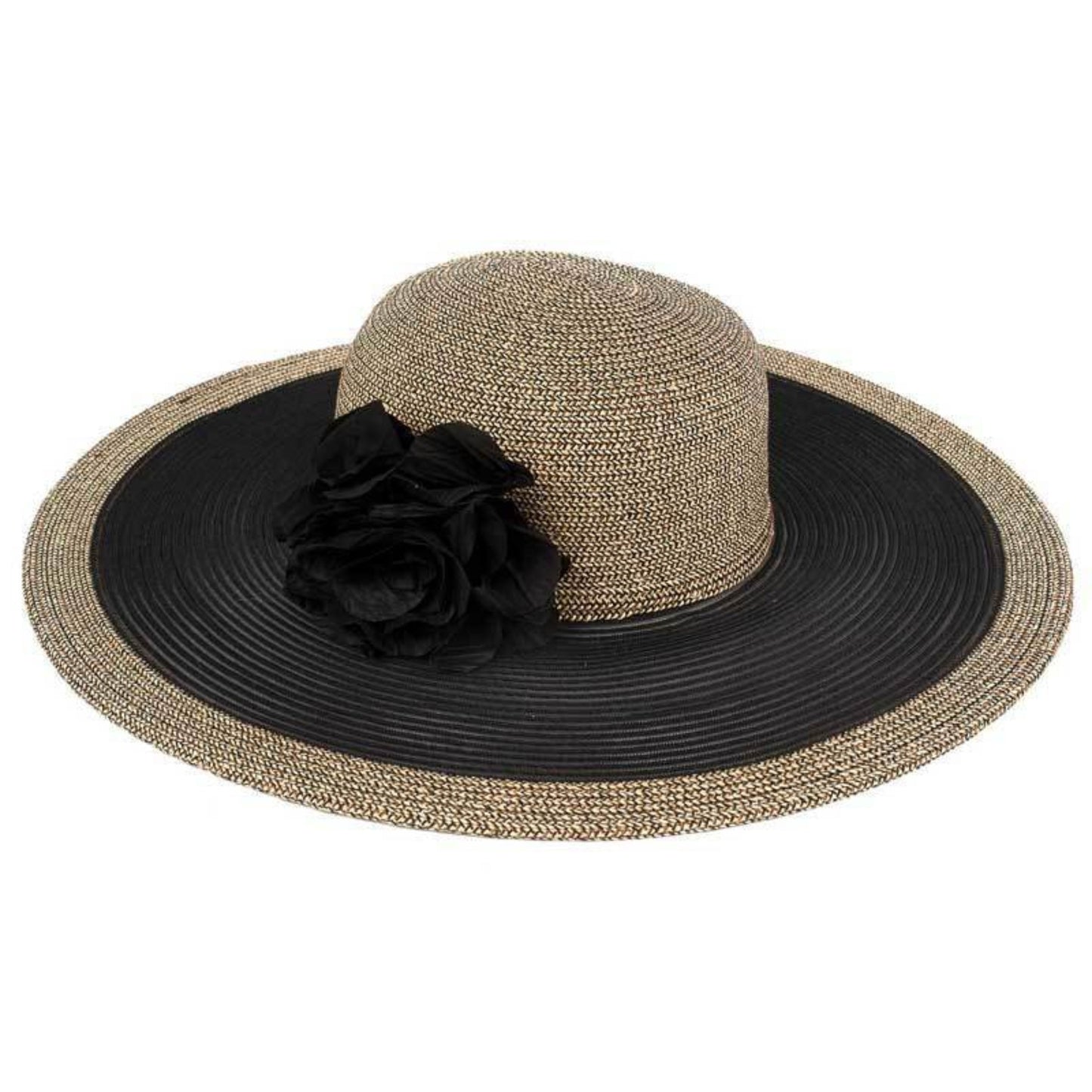C.C Transparent Wide Brim Hat 40% Paper Straw 60% Polyester