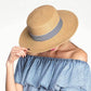 C.C Brim Hat With Stripe Band 75% Paper Straw 25% Polyester