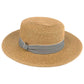 C.C Brim Hat With Stripe Band 75% Paper Straw 25% Polyester