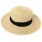 C.C Brim Hat With Solid Band 75% Paper Straw 25% Polyester - Lt. Natural Mix/Black - Brim Hats