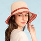 C.C Handmade Paper Crochet Cloche Hat In Multi Stripe Colors 100% Paper