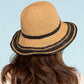 C.C Handmade Paper Crochet Cloche Hat In Multi Stripe Colors 100% Paper