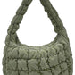 Sage Compact quilted bag crafted from durable 100% polyester with a timeless solid design. Measuring 8.7" x 11.8" x 3.15", it's the perfect size for everyday essentials, travel accessories, or as a versatile organizer. The quilted texture adds visual interest and subtle structure. Ideal for on-the-go convenience with a sleek, minimalist aesthetic that pairs effortlessly with any outfit.