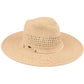 C.C Faux Leather String Paper Straw Panama Hat