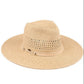 C.C Women's Faux Leather String Paper Straw Panama Hat Sun
