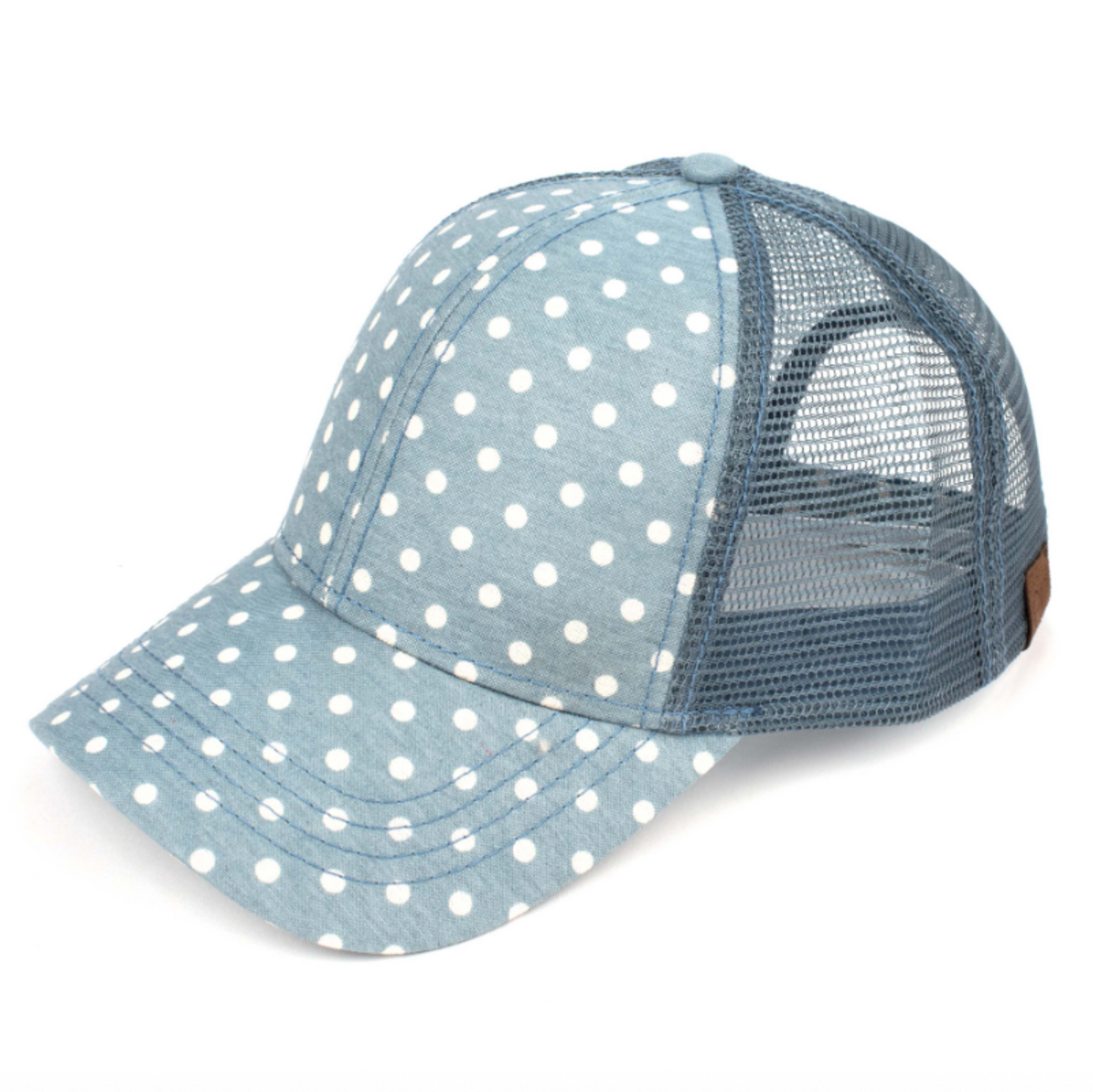 C.C Dot Printed Mesh Baseball Cap 100% Polyester