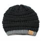 C.C Two Tone Striped Beanie Hat