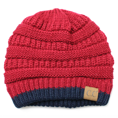 C.C Two Tone Striped Beanie Hat