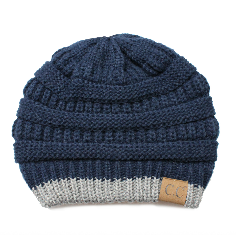 C.C Two Tone Striped Beanie Hat