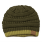 C.C Two Tone Striped Beanie Hat