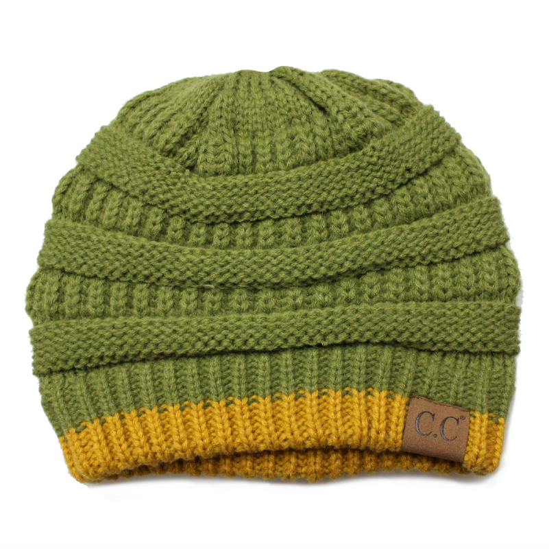 C.C Two Tone Striped Beanie Hat