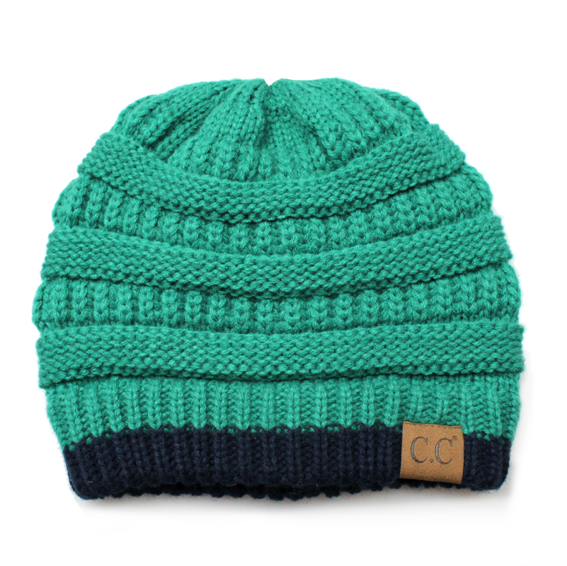 C.C Two Tone Striped Beanie Hat
