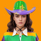 Festive cowboy-style hat designed for parades, themed parties, and carnival celebrations. Features a bold fleur-inspired accent and structured western silhouette that enhances costumes, group looks, photo moments, and event styling with playful statement appeal.