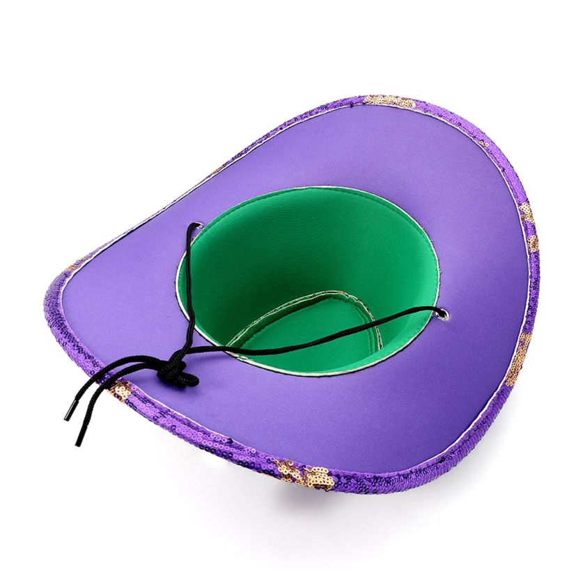Multi Festive cowboy-style hat designed for parades, themed parties, and carnival celebrations. Features a bold fleur-inspired accent and structured western silhouette that enhances costumes, group looks, photo moments, and event styling with playful statement appeal.