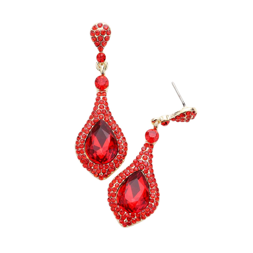 Siam Teardrop Crystal Rhinestone Pave Evening Earrings, will give you a classic, elegant look. They feature a teardrop-shaped design and are adorned with crystal rhinestones for an eye-catching touch. Perfect for any special occasion, night out party, Mother's Day, Graduation, Prom Jewelry, Just Because, etc. Stay elegant.
