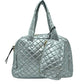 2-in-1 Large Quilted Tote Bag with Pouch - Silver - Tote Bag