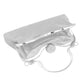 Silver Bling Rhinestone Mesh Top Handle Evening Bag Crossbody Bag exudes elegance and glamour. The sparkling rhinestone mesh adds a touch of luxury to any outfit. Its top handle and detachable crossbody strap provide versatility and convenience. Perfect for special occasions, this bag is sure to make a statement.
