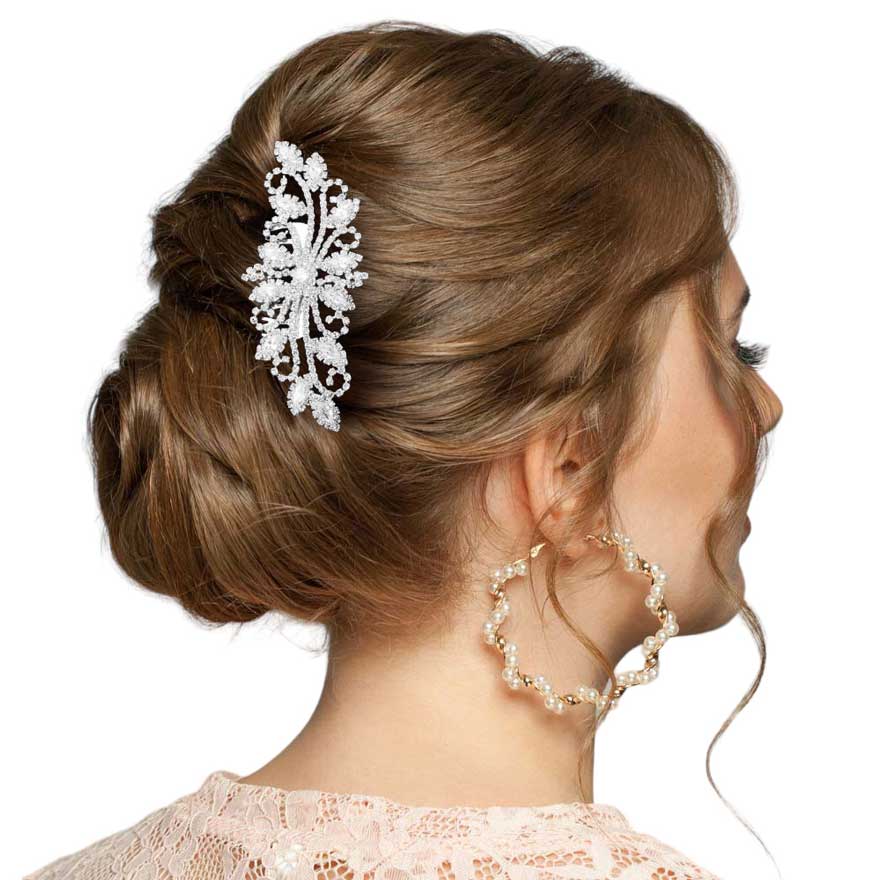 Silver z Marquise Accented Hair Comb, amps up your hairstyle with a glamorous look on special occasions with this Cz Marquise Accented Hair Comb! It will add a touch to any special event. These are Perfect Birthday Gifts, Anniversary Gifts, Mother's Day Gifts, Graduation gifts, and any occasion.
