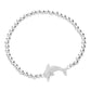 Silver CZ Stone Paved Dolphin Stainless Steel Ball Stretch Bracelet is perfect for adding a touch of elegance to any outfit. The CZ stones and stainless steel material make it durable and long-lasting. The stretch design allows for a comfortable fit for all wrist sizes.