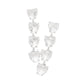 Heart Stone Link Dangle Evening Earrings - Silver - Earrings
