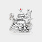 Silver This expertly crafted metal Santa Claus pin brooch pendant combines holiday tradition with versatile styling. The precision-engineered metal construction ensures durability while maintaining intricate detail in Santa's iconic features. 