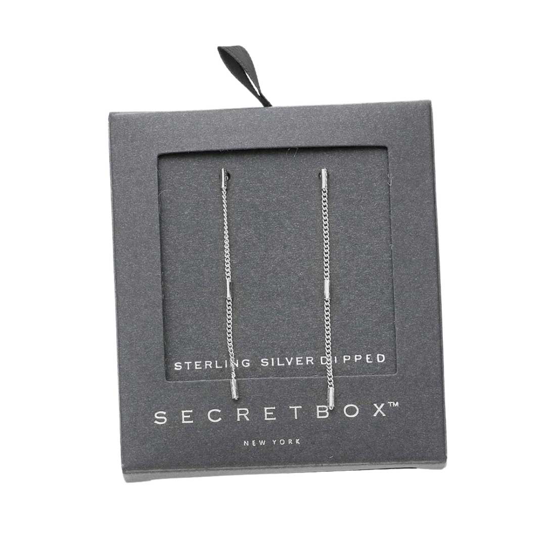 Silver Secret Box Sterling Silver Dropped Metal Chain Dangle Earrings, are fun handcrafted jewelry that fits your lifestyle, adding a pop of pretty color. Enhance your attire with these vibrant artisanal earrings to show off your fun trendsetting style. Great gift idea for your Wife, Mom, your Loving one, or any family member