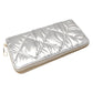 Silver Shiny Faux Leather Padded Wallet with Wristlet offers a sleek and stylish solution for storing your essentials. Its shiny faux leather material adds a touch of sophistication, while the padded design keeps your valuables safe. The attached wristlet also provides convenience and hands-free carrying. 