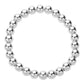 Silver Stainless Steel ball-beaded stretch Bracelet is made with durability and style in mind. The stainless steel material provides long-lasting wear, and the beaded design adds a touch of elegance. Perfect for any occasion, this bracelet effortlessly elevates any look.