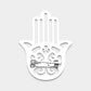 Silver Stainless Steel Cutout Hamsa Hand Pin Brooch is a beautiful and durable accessory, perfect for adding a touch of elegance to any outfit. Made of high-quality stainless steel, it features a delicate and intricate cutout design that showcases the symbolic Hamsa hand. With its superior material and craftsmanship, this brooch is sure to become a staple piece in your collection.
