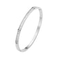 Silver Stainless Steel Rhinestone Paved Hinged Bangle Bracelet is durable and stylish for any occasion. Featuring a sleek stainless steel design and sparkling rhinestone accents, this hinged bangle is perfect for adding a touch of elegance to any outfit. With its sturdy construction and eye-catching design, this bracelet is a must-have for any fashion-forward individual.