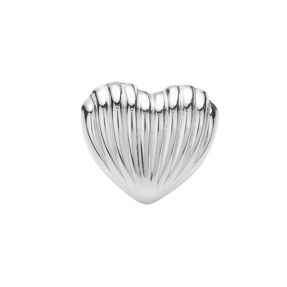 Silver Stainless Steel Ribbed Heart Adjustable Ring offers a stylish and durable option for everyday wear. Crafted from high-quality stainless steel, this ring features a ribbed design and an adjustable band for a comfortable fit. Perfect as a gift or a personal accessory, this ring is a versatile addition to any jewelry collection. 