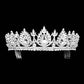 Teardrop Accented Marquise Stone Cluster Princess Tiara - Silver - Tiaras